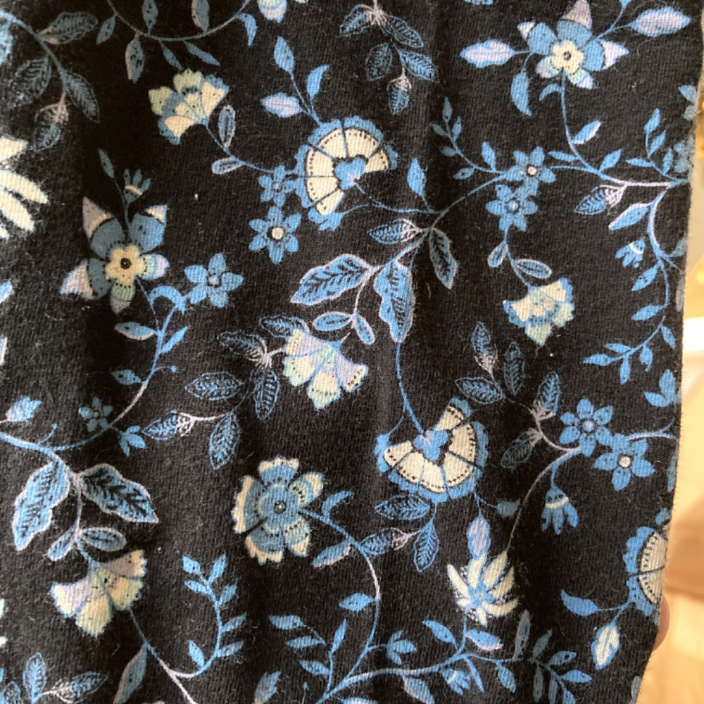 Old Navy Large Navy Royal Blue Silver & White Floral Full Length Leggings - Picture 2 of 4